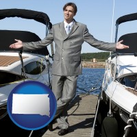 south-dakota map icon and a yacht dealer
