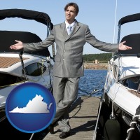 virginia map icon and a yacht dealer