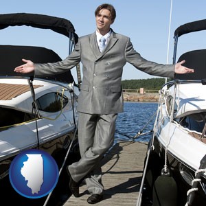 a yacht dealer - with Illinois icon